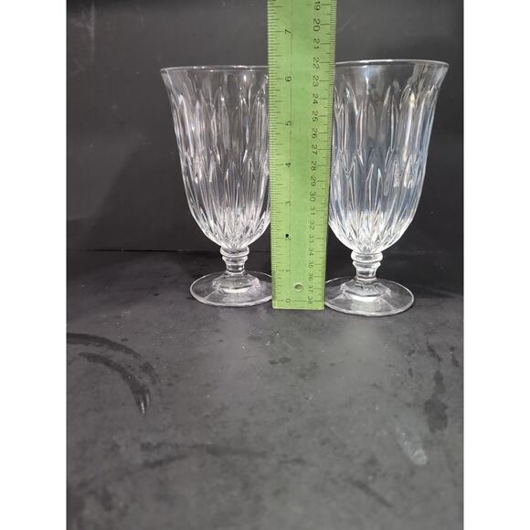 Fostoria Kimberly Iced Tea‎ Goblets, 6.25" Glasses Set of 2, Vtg Glass Drinkware - Picture 8 of 9